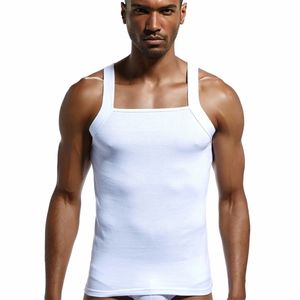 Chaleco de moda para hombres Algodón Camiseta sin mangas ajustada Dormir en casa Casual Chico sólido Sexy Tamaño asiático Ropa sin mangas informal Culturismo 220530