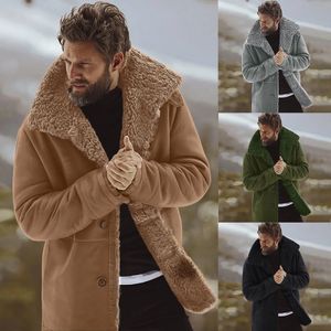 Manteau d'hiver en fausse fourrure pour hommes, veste en peau de mouton, chaude, doublée de laine, vestes d'agneau de montagne, ample, mode, haute qualité, goutte 231124