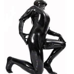 Hommes G-Strings Hommes Mâle Latex PVC Catsuit Plus La Taille 3XL Sexy Wetlook Faux Cuir Night Club Complet Body Gay Fetish Erotic322s