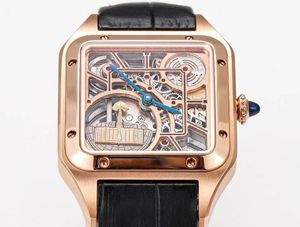 Montre pour hommes de haute qualité évidé Sandos compteur entièrement synchronisé demi-cercle globe perle défilement une montre carte de garantie d'un mètre dos à travers le design saphir