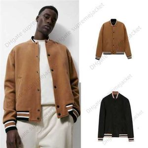 Chaqueta de casa para hombre, abrigo de marca de diseñador, chaqueta bomber de lana con contraste de nuevo color, moda con uniforme de béisbol