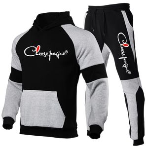 Hommes Hoodie Costume Hommes Sports Wear Marque impression Survêtements Automne Hiver Deux Pièces Ensembles Surdimensionné À Capuche Streetwear Tenues S-XXXL