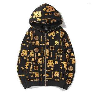 Sweats à capuche pour hommes 2022 arrivée épais sweat à capuche coton Hip Hop hommes Panda imprimé manteau ample grand décontracté fermeture éclair Cardigan