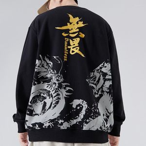 Sweats à capuche pour hommes 2023 automne et hiver marque de mode Style chinois texte tendance hip-hop pur coton lâche à manches longues col rond hommes