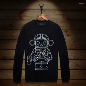 Sweats à capuche pour hommes 2023 Hommes Sweatshirts Diamants Dessin animé Robot Mode Streetwear Pull à capuche complet Hommes Automne Vêtements Ropa Para Hombre