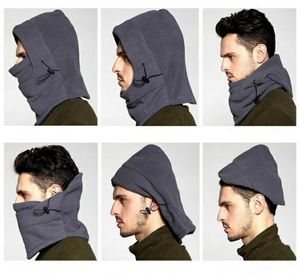 Sweats à capuche pour hommes 2023 Masque de vélo de moto Masques de ski en plein air Vélo Cyling Winter Wind Stopper Face Hats 6 In 1 Thermal Fleece Shield