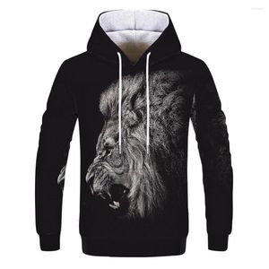 Sweats à capuche pour hommes Animal Lion Print Hoodie Impression 3D 2023 Marque Fashion Sportswear Street