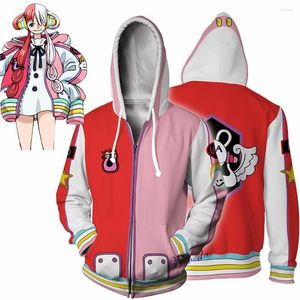 Sweats à capuche pour hommes Anime One FILM RED Piece Cosplay Costume Uta Luffy Corazon Hoodie Sweat Femmes Hommes Halloween Chirstmas Veste Manteau