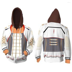 Sudaderas con capucha para hombre Apex Legenos Loba Cosplay Game Hoodie 3D Impreso Sudadera con cremallera Adulto Casual Streetwear Zip Up Coat