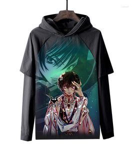 Sweats à capuche pour hommes Code Geass: Lelouch de la rébellion sweat à capuche cosplay manches longues chemise à capuche imprimé noir hauts pull