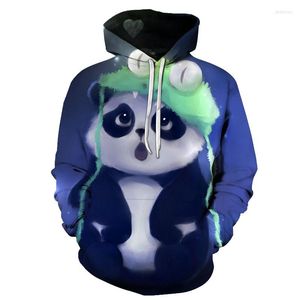 Sudaderas con capucha para hombre Elementos de panda lindos y llama azul Impreso en 3D Hip-hop Casual con capucha Estampado divertido Tamaño asiático S-6XL