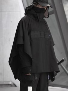 Sudaderas con capucha para hombre Darkwear Punk Performance Cloak Shawl Outdoor Rain And Snow Windbreaker Coat Of Teenagers Techwear para hombres Hoodies12A2749