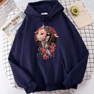 Hommes Hoodies Death Messenger Vie Et Crâne Anime Fleurs Samouraï Épée Pour Hommes O-cou Sweat Lâche Top Sport À Capuche Mâle