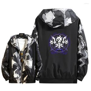 Sweats à capuche pour hommes Fate Grand Order Sweat à capuche cosplay Rôle Saber Joan Of Arc Impression lumineuse Zipper Hooded Camouflage Splicing Coat Summer Thin