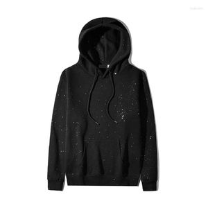 Sudaderas con capucha para hombre, primavera y otoño 2023, estampado de estrellas espaciales con diamantes, abrigo pesado de felpa holgado, Sudadera con capucha para mujer