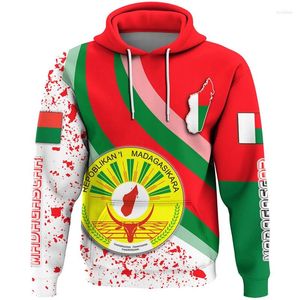 Sweats à capuche masculine Madagascar Map Sweatshirts graphiques Sweats Sweat National Emblem For Clothes Men Africa Boy Hoody Casual Casual Male Tracksey Jersey