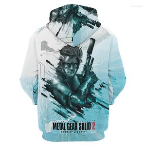Sweats à capuche pour hommes MGS Metal Gear Solid Graphic Sweat à capuche Hommes Vêtements 3D Jeu Ground Zeroes Imprimé chez les femmes Harajuku Mode Y2K Pull