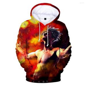 Sudaderas con capucha para hombre Nanatsu No Taizai Sudadera con capucha 3D Anime Harajuku Ropa casual Otoño Niños Niñas Alta calidad Cómodo Jersey fresco