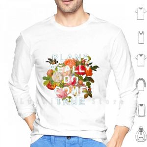 Sudaderas con capucha para hombre Los planes realmente se hacen realidad Sueño Broma Humor Tipo Fuente Tipografía Gráfico Flor Floral Pájaro