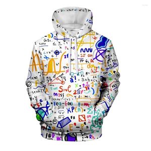 Sweats à capuche pour hommes Formule scientifique Sweat-shirt imprimé coloré Hommes Femmes Funny Maths Physique Chimie Harajuku Sweats Streetwear Vêtements