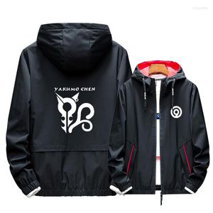 Sudaderas con capucha para hombre Sudadera con capucha de verano Touhou Project Role Yuugen Magan Cosplay Imprimir Cremallera Noctilucent Moda Abrigo Protector solar Hombres delgados Chaqueta suelta