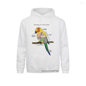 Sudaderas con capucha para hombre Sun Conure Anatomy sudaderas para hombre mascota pájaro moda sudaderas con capucha cuello redondo telas de alta calidad pulóver Original