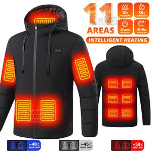 Sweats à capuche pour hommes Sweatshirts 11 zones auto-chauffant gilet veste thermique femmes USB chauffé vêtements chauds pêche Camping lavable hiver 231218