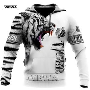 Sweats à capuche pour hommes Sweat-shirts Marque Mode Automne Lion Hoodies Peau de Tigre Blanc 3D All Over Imprimé Hommes Sweat Unisexe Zip Pull Casual Veste 220826