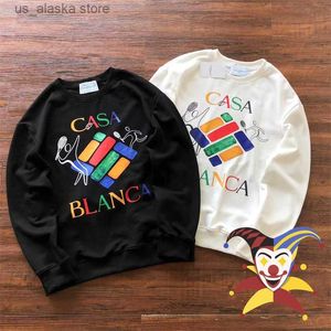 Sudaderas con capucha para hombre Sudaderas Casablanca Tennis Sudaderas Hombres Mujeres Multi Color Print Club Hoodie Casa Sport Cuello redondo Manga larga T230819