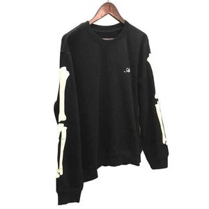 Sweats à capuche pour hommes Sweats Casual Flocage Os Motif T-shirt Haut À Capuche Japonais Coréen Streetwear O-cou Sudadera Hombre G221008