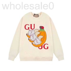 Sweats à capuche pour hommes Sweatshirts Designer Automne Sweat-shirt Pull Banana Cat Cartoon Imprimer Pull Top Hommes Femmes Casual Chemise à manches longues Col rond Bottoming QN6V