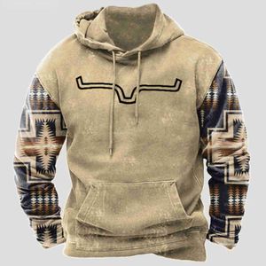 Sweats à capuche masculins Sweatshirts géométriques Impression ethnique Sweat Men Western Aztec Patchwork Sweat à capuche traditionnel Pilotage Femmes Hiphop African Vêtements