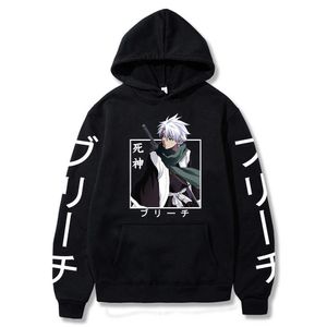 Sweats à capuche pour hommes Sweatshirts Hitsugaya Toushirou Bleach Harajuku Japon Anime drôle dessin animé Cool hommes à capuche Streetwear mode surdimensionné G221008