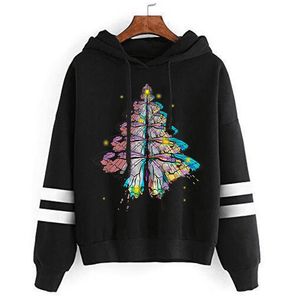 Sweats à capuche pour hommes sweats à capuche surdimensionné coloré papillon arbre de noël imprimé sweat 2021 Harajuku pull décontracté vêtements amples