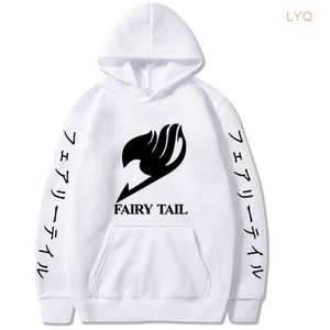 Sweats à capuche pour hommes Sweatshirts Japon Hot Anime Fairy Tail Hommes Femmes Sweat-shirt à manches longues Manga Noir Couple surdimensionné Casual Vêtements à capuche 4M3D