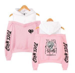 Sudaderas con capucha para hombre, sudaderas con hombros descubiertos de Juice Wrld para mujeres y niñas, sudaderas con estampado de moda Harajuku, Sudadera con capucha informal