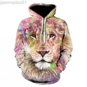 Sudaderas con capucha para hombre Sudaderas con capucha para hombre Sudadera Hip Hop divertida 3D Tiger Lion Marca de moda de talla grande Sudadera con capucha para hombre Chándal Unisex Jerseys Ropa para hombre L230721