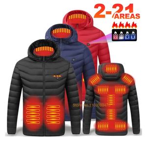 Sudaderas con capucha para hombres Sudaderas Hombres Mujeres Chaqueta con calefacción Invierno USB Auto eléctrico Ropa interior térmica Ropa de esquí Abrigos 221 áreas lavadas 231218