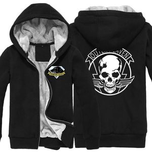 Sweats à capuche pour hommes Sweats MGS Game 5 Metal Gear Solid V Diamond Dogs Outer Heaven Zip Up Print Super Warm Fleece Hoodie Coat Sweatshirt Pl