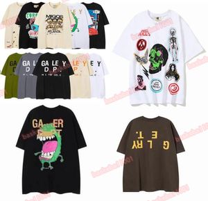 2023 WomenMen's T-shirts Designer Galleries Depts Shirt Alfabeto Print Trendy Trend Basic Casual Fashion Loose Short T-shirt Media manga TeeS Brown White And Beige