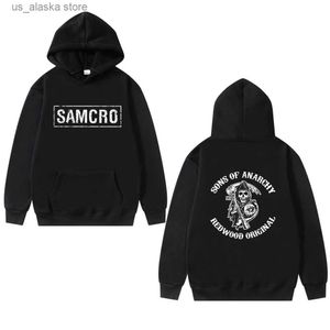 Sudaderas con capucha para hombre Sudaderas Sons of Anarchy SAMCRO Estampado de doble cara Streetwear Hombres Womnen Harajuku Diseño de marca Sudadera con capucha para hombre Sudadera de gran tamaño T230803