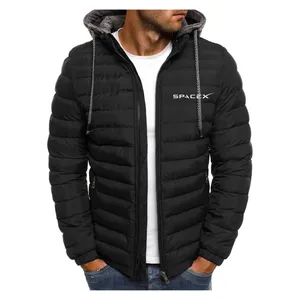 Sweats à capuche pour hommes Sweats SpaceX Veste d'hiver Cachemire chaud Slim Casual Down Coat Sports Top Épaissir Surdimensionné