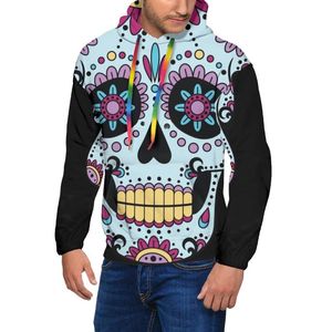 Sweats à capuche pour hommes Sweatshirts Sugar Skull Day Of The Dead Mexican Head Automne Sweat à capuche en polyester Streetwear Cool Pull à manches longues