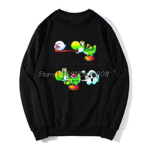 Sweats à capuche pour hommes Sweats Super Smash Bros Farting Yoshi Hoodie Hommes Unisexe Sportswear Pull Pull Polaire Sweat Anime Hip Hop Harajuku x0720