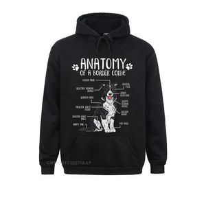 Sweats à capuche masculines Femme Funny Anatomy Border Collie Dog Lover O-Leck Hoodie Slim Fit Europe Hoodies Wholesale Clothes Mens Sweats T240428