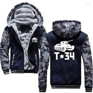 Sudaderas con capucha para hombre, venta al por mayor, sudaderas cálidas informales con capucha de invierno para hombre, ropa deportiva clásica con estampado de tanque T34, ropa de calle de Anime, ropa deportiva para Fitness