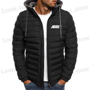 Chaquetas para hombres 2023 ARRI Cámara Nuevo invierno Color sólido Chaqueta de algodón con capucha Abrigo con capucha Imprimir Mangas largas con cremallera Ropa exterior Ropa superior T231016