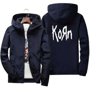 Vestes pour hommes 2023 Nouveau 7XL Korn Rock Band Jacket Metal Music Top Mode Vêtements de plein air drôle coupe-vent à capuche grand YZ5T