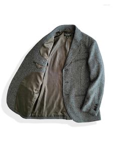 Vestes pour hommes Amekaji Wear Vêtements Hommes Herringbone Tweed Costume sur mesure Formel Casual Top Manteau de laine American Retro Bonne qualité