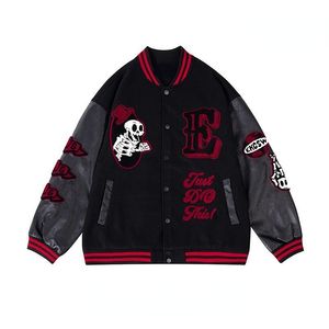 Vestes pour hommes American Streetwear Retro Hip Hop Skull Veste brodée Hommes et femmes Y2K Veste Punk Rock Fashion Loose Top Jacket 230531